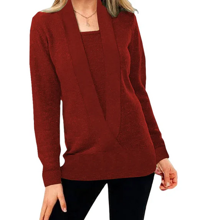 Unique Knitted V-Neck Sweater for Women