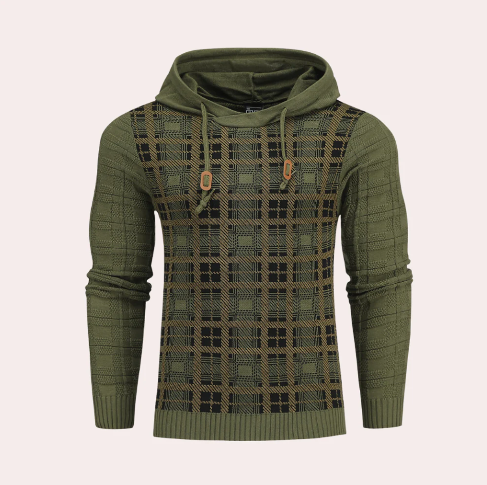 Men's Plaid Hoodie Sporty