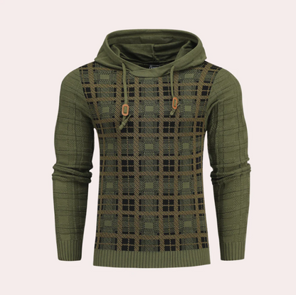 Men's Plaid Hoodie Sporty