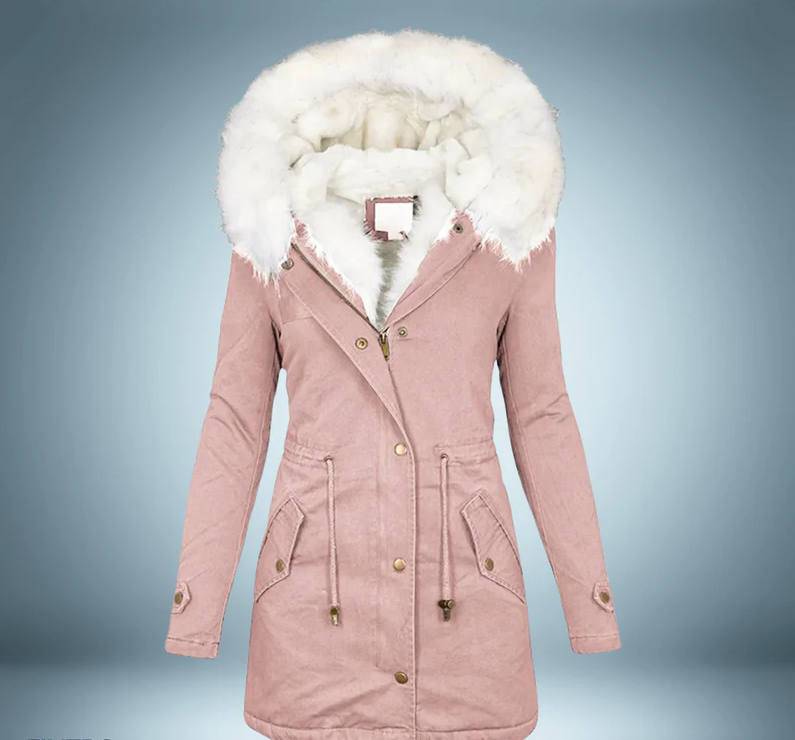 Stylish Women's Black Parka with Fur Trim