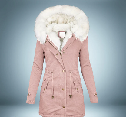 Stylish Women's Black Parka with Fur Trim