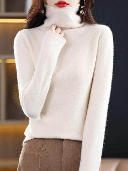 Helena Elegant Turtleneck Sweater Pure Wool