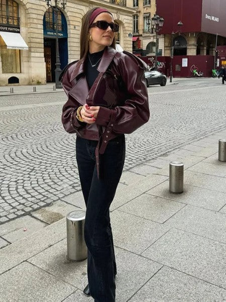 Lederjacke Damen Herbst Winter Trend - IdealeKleiden
