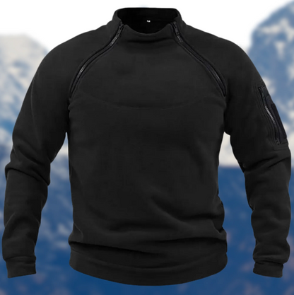 Men's Tactical Fleece Pullover Zipper Pockets