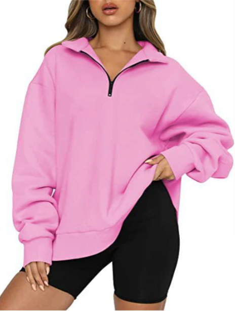 Women's Sweatshirt with Collar, Elegant Style
