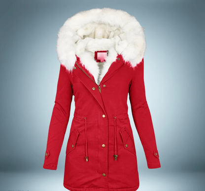 Stylish Women's Black Parka with Fur Trim