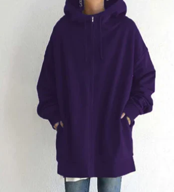 Damen Kapuzenpullover Reißverschluss Modern Style