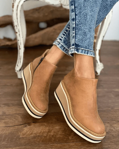 Keilstiefeletten Damen Hochhackig Elegant
