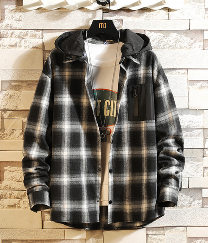 Men's Hoodie Plaid Modern Sporty