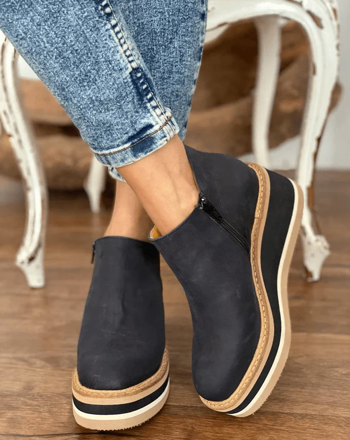 Keilstiefeletten Damen Hochhackig Elegant