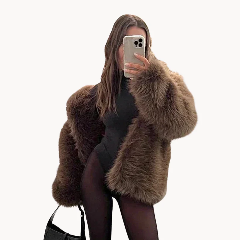 Luxury Women's Jacket Soft Faux Fur