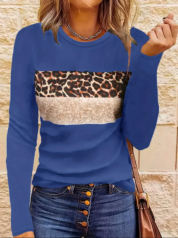 Women's Chic Leopard Print Long Sleeve Shirt