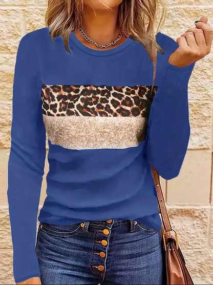 Women's Chic Leopard Print Long Sleeve Shirt
