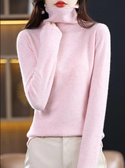Helena Elegant Turtleneck Sweater Pure Wool