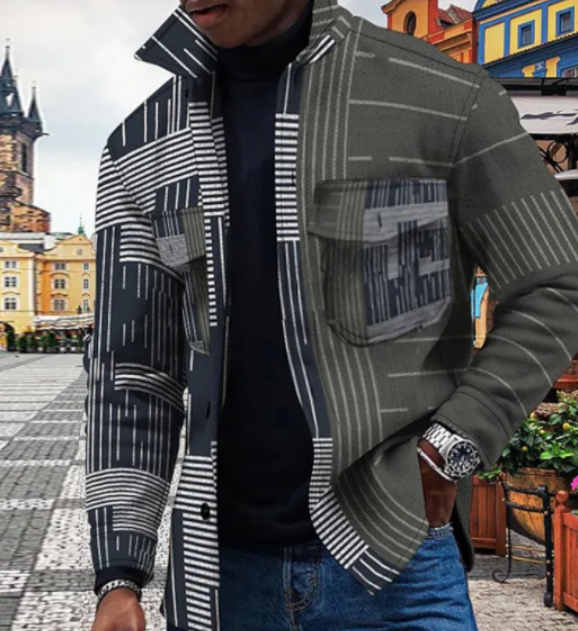 Men's Leather Jacket Cool Street Style Design