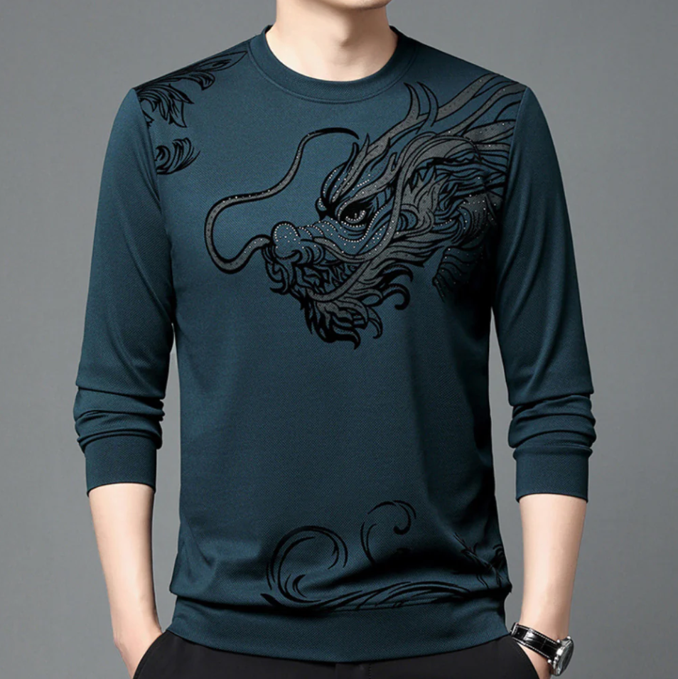 Bequemes Herren Sweatshirt Rundhals Ausschnitt - IdealeKleiden