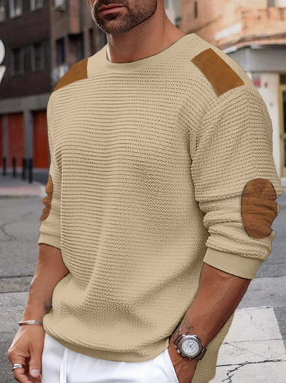 Men's Waffle Rib Knit Modern Sweater