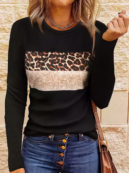 Women's Chic Leopard Print Long Sleeve Shirt