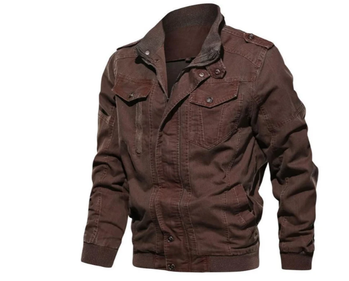 Men's Stand-Up Collar Denim Jacket Modern