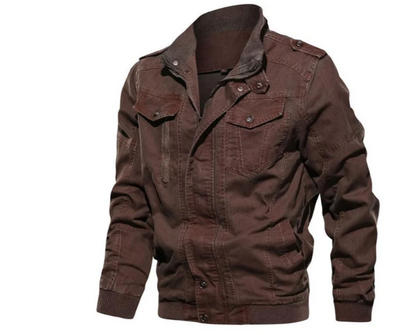 Men's Stand-Up Collar Denim Jacket Modern