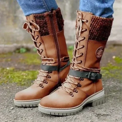 Winter Boots Lacing Mid-Calf Stylish Women's Boots