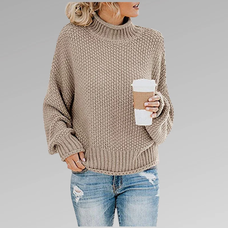 Stilvoller Strickpullover mit Rollkragen - IdealeKleiden