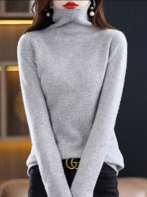 Helena Elegant Turtleneck Sweater Pure Wool