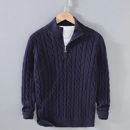 Wool Jumper with Half-Zip
