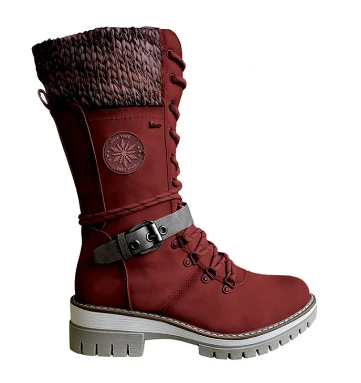 Winter Boots Lacing Mid-Calf Stylish Women's Boots