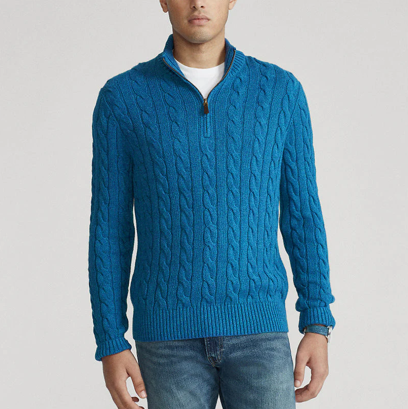 Wool Jumper with Half-Zip