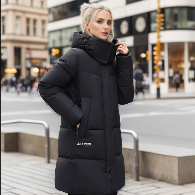 Stylish Grey Down Jacket for Women