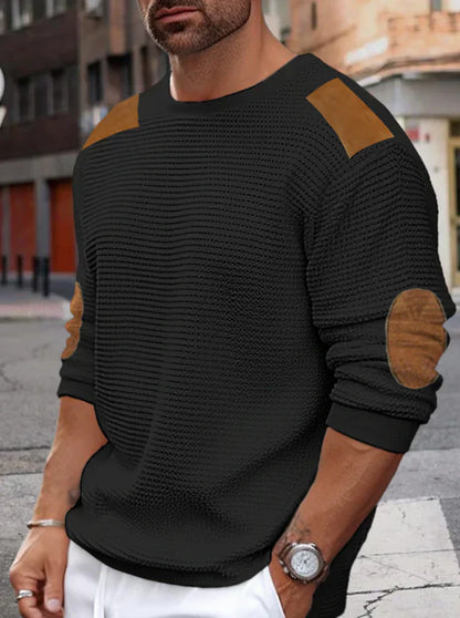 Men's Waffle Rib Knit Modern Sweater