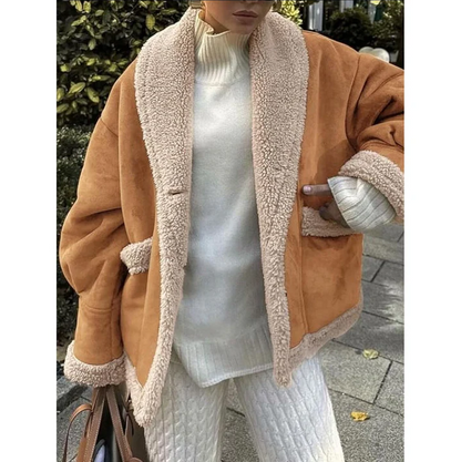 Damen Wintermantel mit Kragen Modern Schwarz - IdealeKleiden