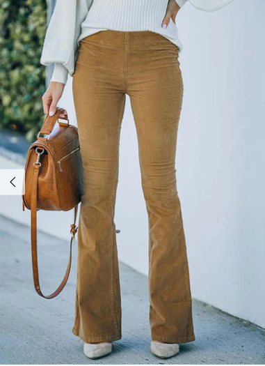 Elegant Women's Flared Trousers Slim Fit