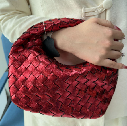 Luxury Handbag Metallic Braided Elegance