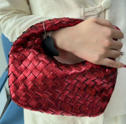 Luxury Handbag Metallic Braided Elegance