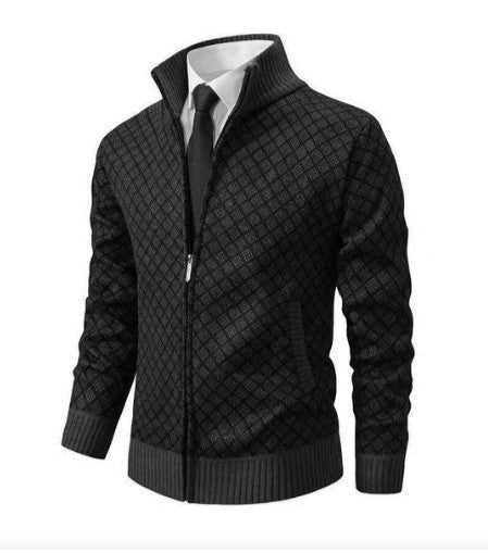 Strickjacke Gemustert Jacquard Stil - IdealeKleiden