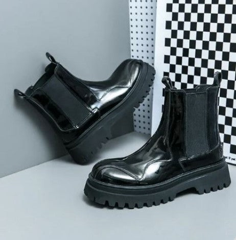 Lederstiefel Damen Schwarz Elegant