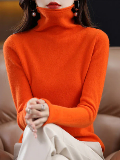 Helena Elegant Turtleneck Sweater Pure Wool
