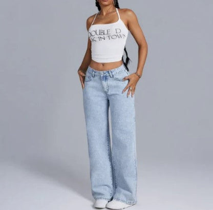 Pink Women's Baggy Jeans