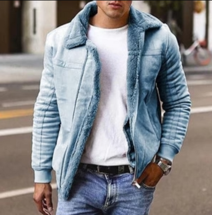Men's Winter Jacket Faux Fur Lined Quilted Gino