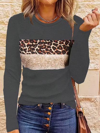 Women's Chic Leopard Print Long Sleeve Shirt