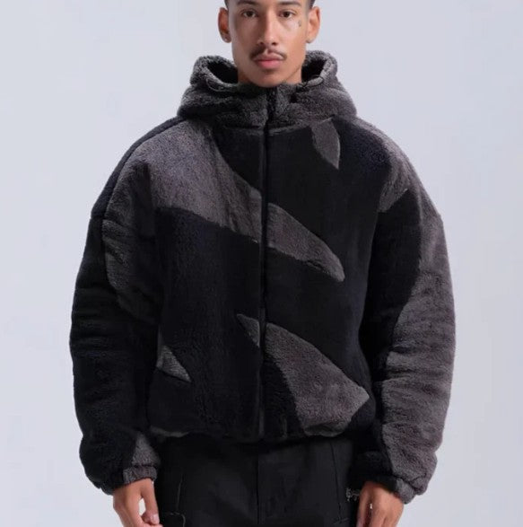 Herren Lammwolljacke Warm Reißverschluss
