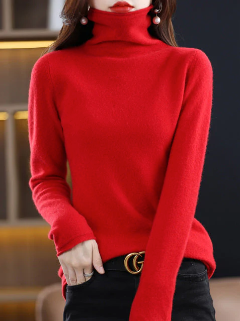 Helena Elegant Turtleneck Sweater Pure Wool
