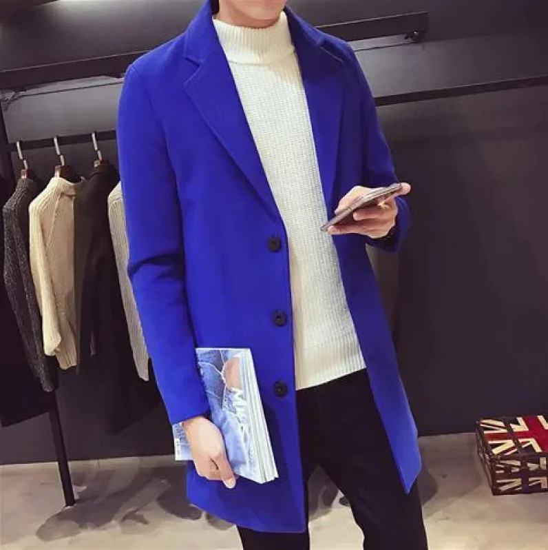 Herren Wollmantel Elegant Bürojacke - IdealeKleiden