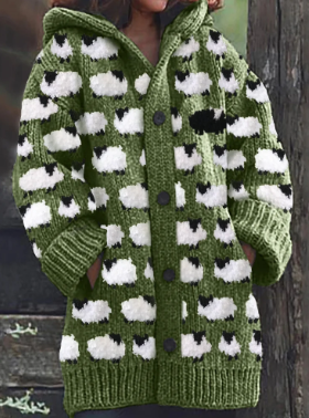 Addison – Schafmuster Cardigan Retro Style - IdealeKleiden