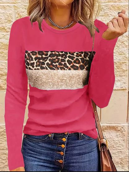 Women's Chic Leopard Print Long Sleeve Shirt