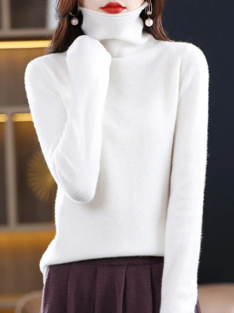 Helena Elegant Turtleneck Sweater Pure Wool
