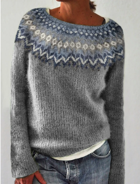 Geometrischer Pullover Modern Kontrast - IdealeKleiden