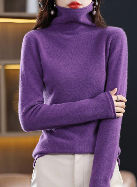 Helena Elegant Turtleneck Sweater Pure Wool